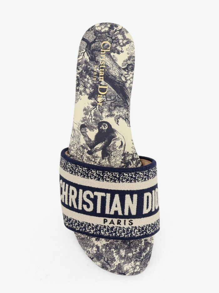 Dior Dway Sandals In Cotton With Toile De Jouy Motif