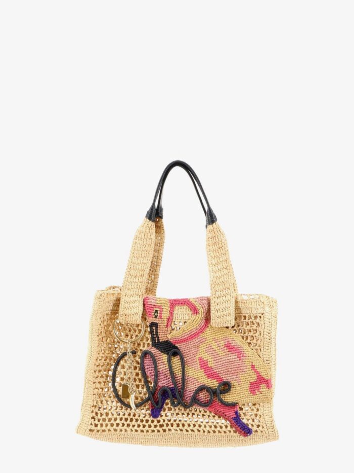 chloe' east west summer banana raffia shoulder bag Chloe' East-west Summer Banana Raffia Shoulder Bag
