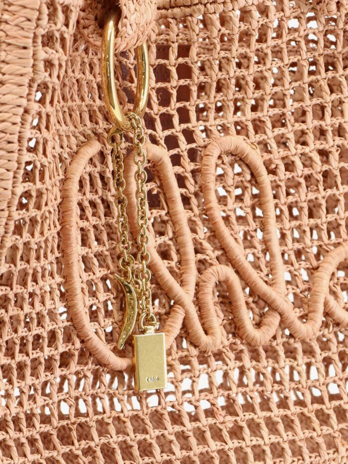 Chloe' East-west Summer Banana Raffia Shoulder Bag