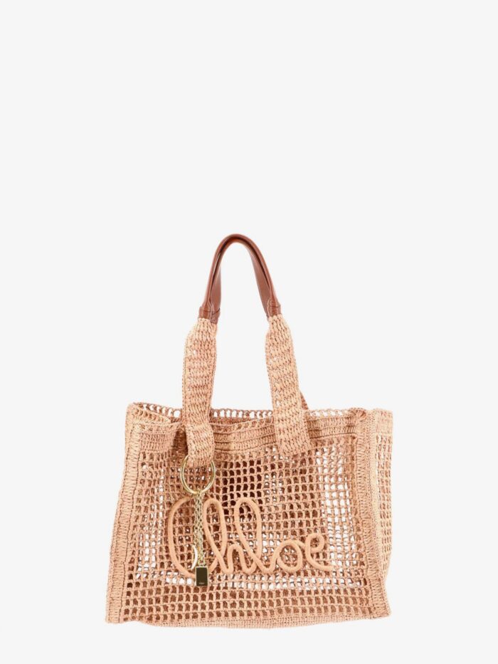 chloe' east west summer banana raffia shoulder bag CHLOE' East-West Summer Banana Raffia Shoulder Bag
