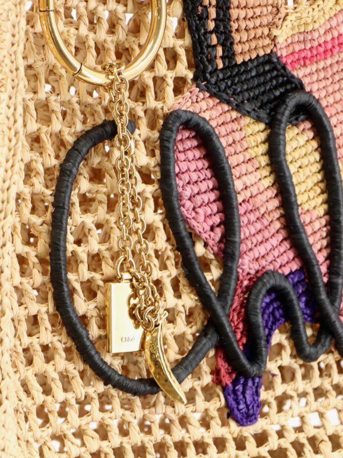 Chloe' East-west Summer Banana Raffia Shoulder Bag