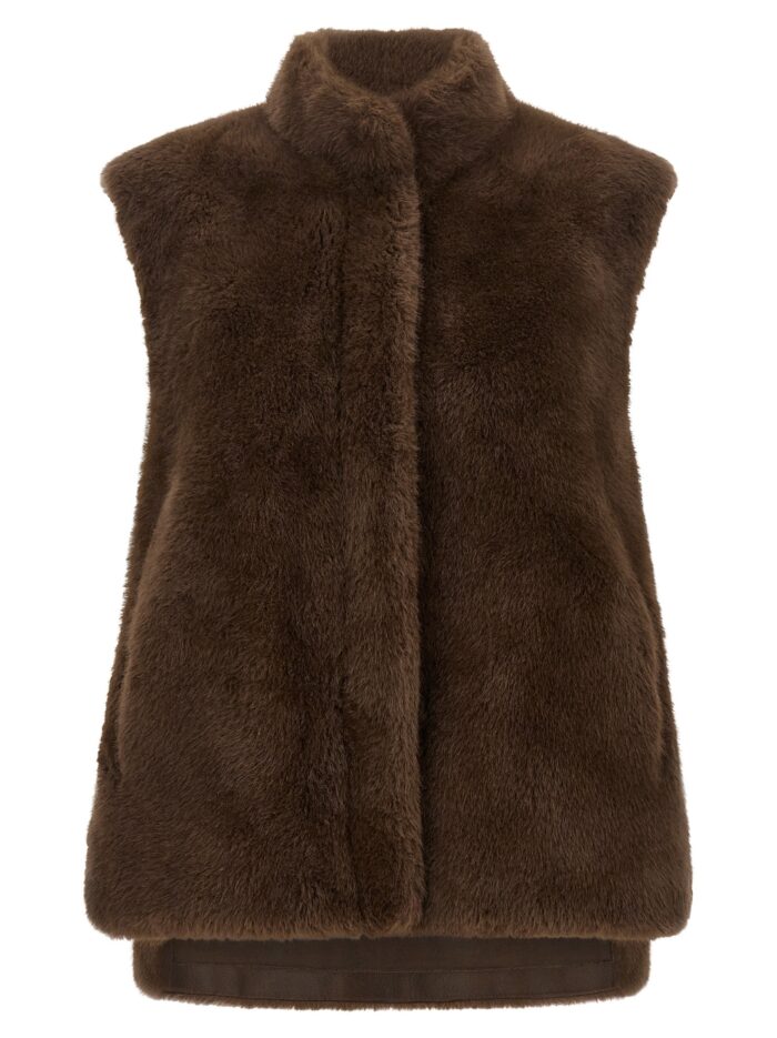 lou andrea eco fur vest LOU ANDREA Eco-fur Vest