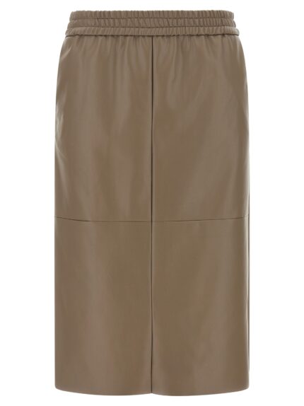 NUDE Eco-leather Panel Skirt
