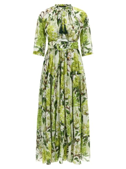 SAMANTHA SUNG 'Eden' Long Dress In Cotton Muslin With All Print