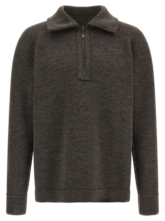 Maison Margiela 'Elbow Patch Quarter-Zip ' Reversible Sweater