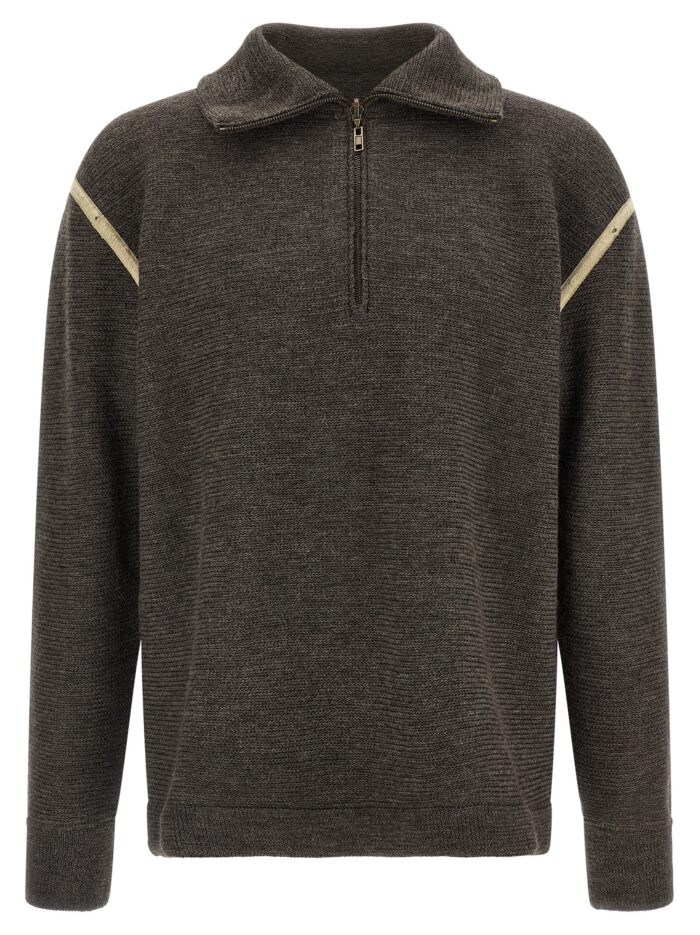 Maison Margiela 'Elbow Patch Quarter-Zip ' Reversible Sweater