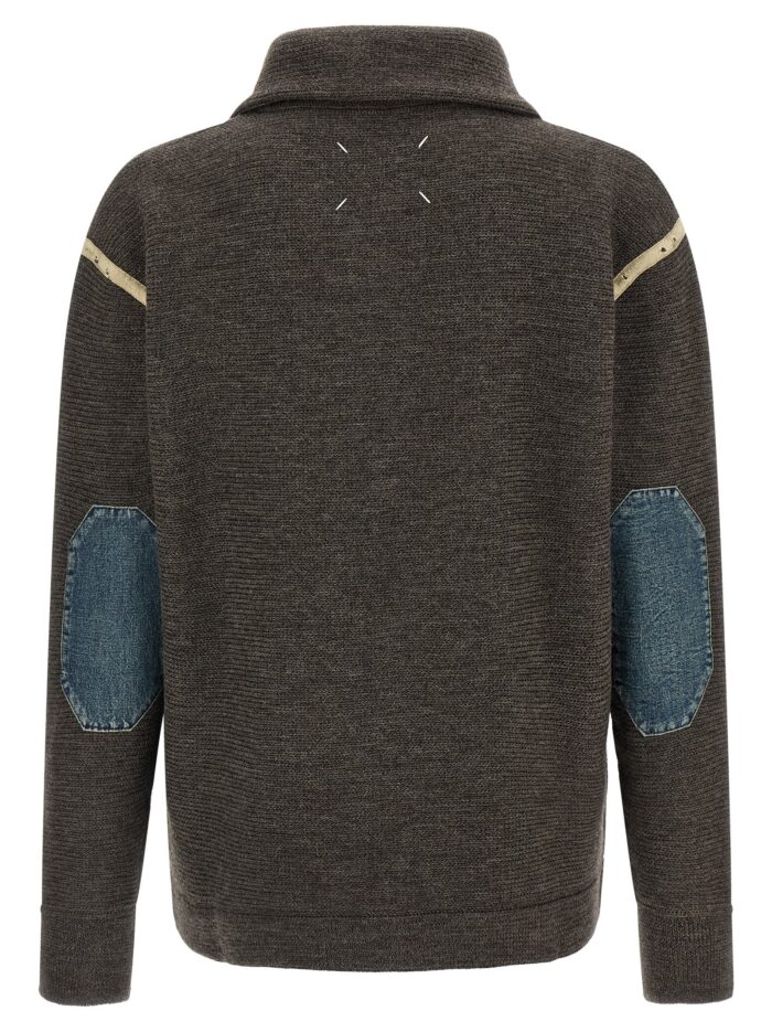 Maison Margiela 'Elbow Patch Quarter-Zip ' Reversible Sweater