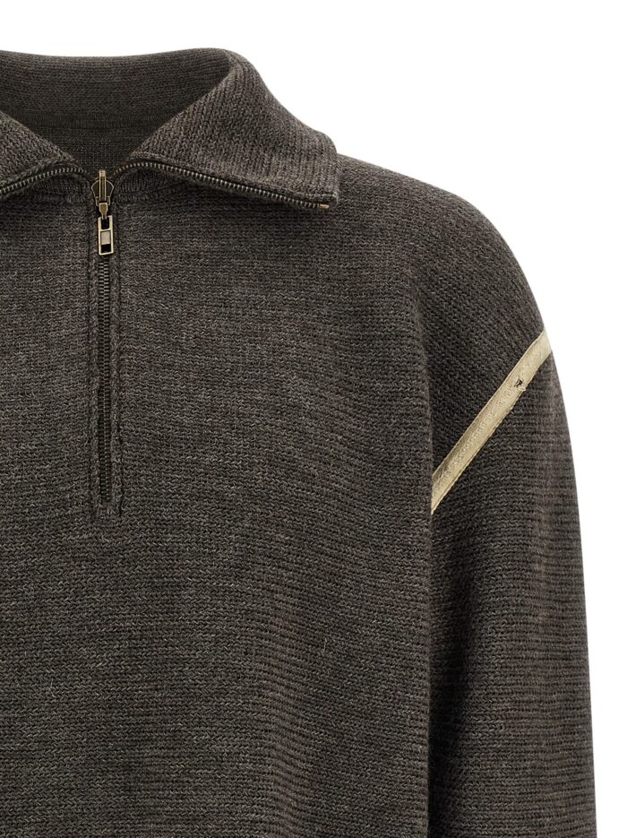 Maison Margiela 'Elbow Patch Quarter-Zip ' Reversible Sweater