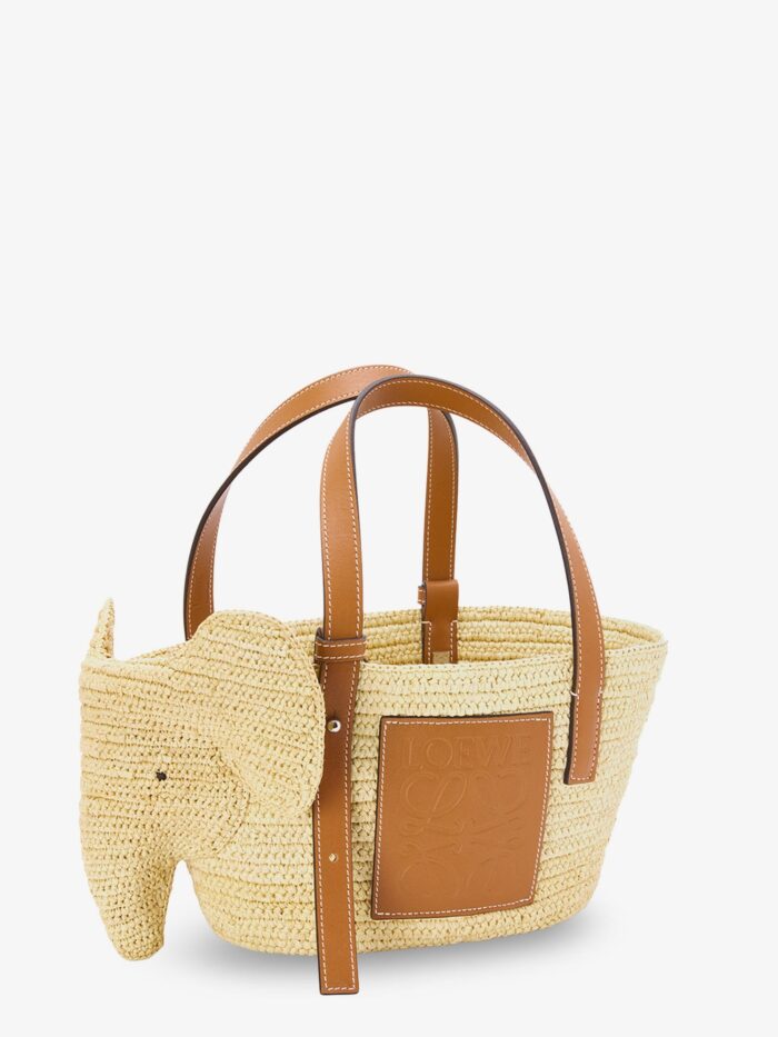 LOEWE Elephan Rafia And Leather Handbag