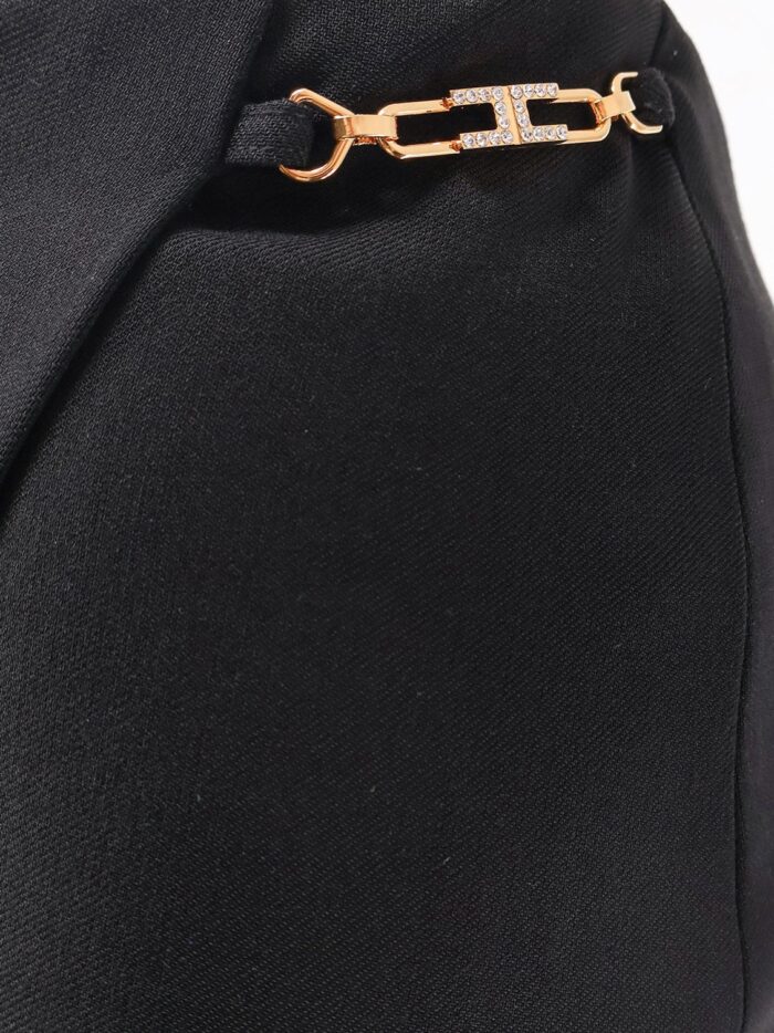 Elisabetta Franchi Asymmetrical Viscose And Wool Skirt