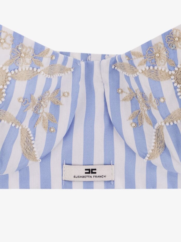 Elisabetta Franchi Beha Striped Cotton Top