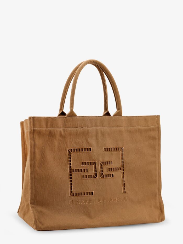 Elisabetta Franchi Canvas Shoulder Bag With Logo