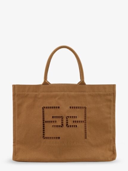 Elisabetta Franchi Canvas Shoulder Bag With Logo