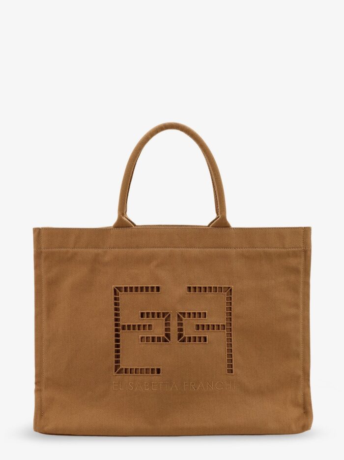 Elisabetta Franchi Canvas Shoulder Bag With Logo
