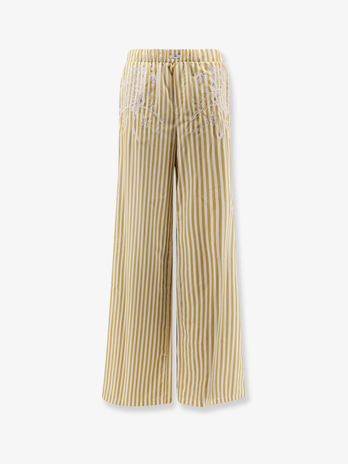 Elisabetta Franchi Celana Striped Cotton Pajamas Trousers
