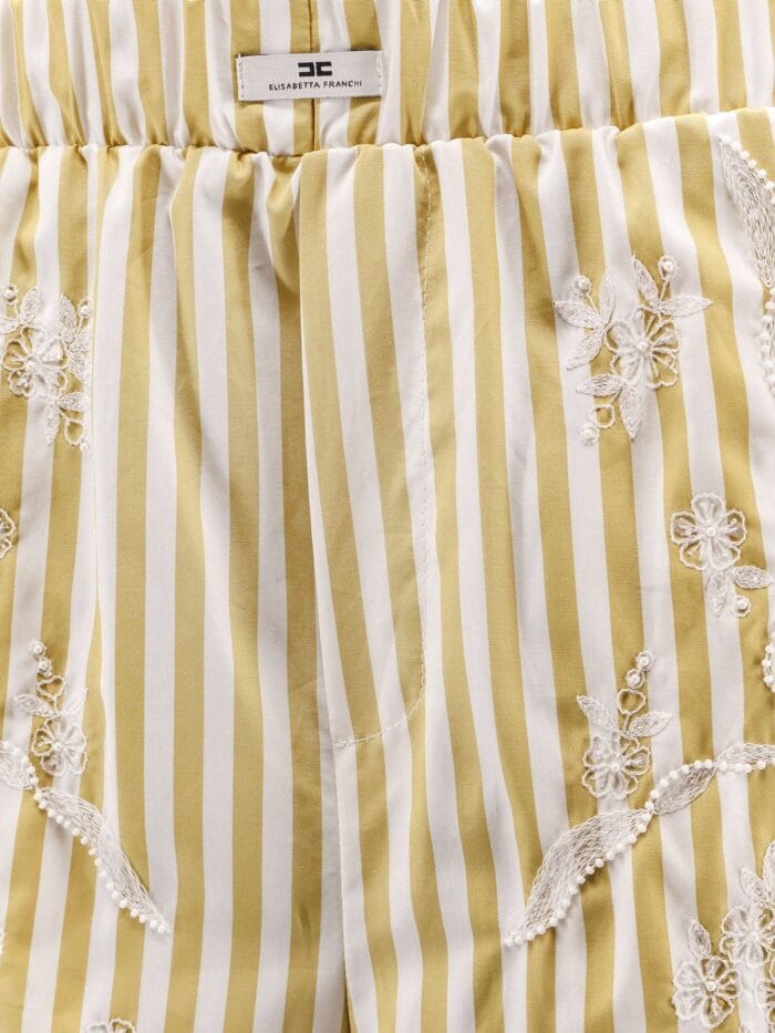 Elisabetta Franchi Celana Striped Cotton Pajamas Trousers