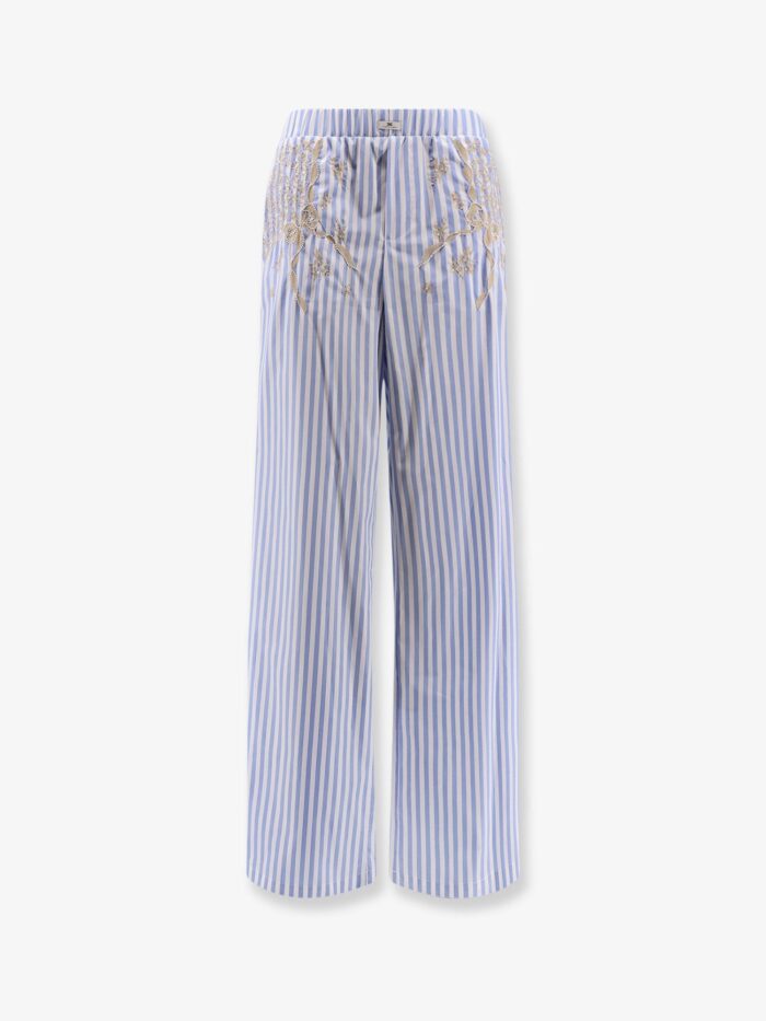 Elisabetta Franchi Celana Striped Cotton Pajamas Trousers