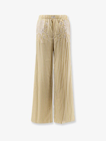 Elisabetta Franchi Celana Striped Cotton Pajamas Trousers