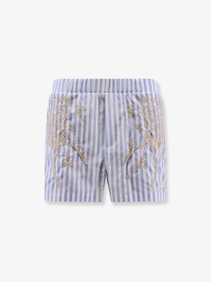 Elisabetta Franchi Celana Striped Cotton Shorts