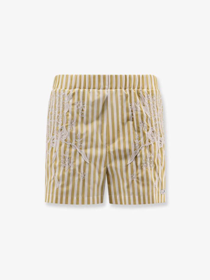 Elisabetta Franchi Celana Striped Cotton Shorts