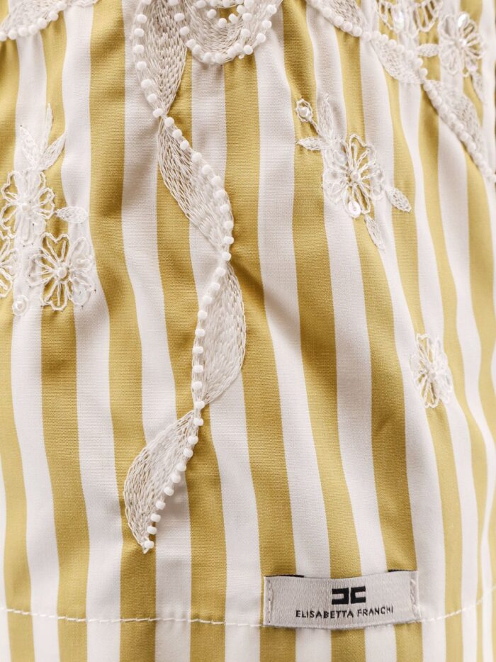 Elisabetta Franchi Celana Striped Cotton Shorts