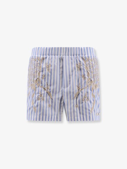 Elisabetta Franchi Celana Striped Cotton Shorts