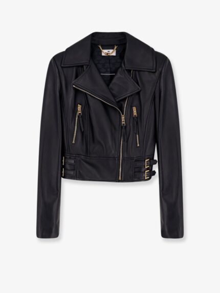 Elisabetta Franchi Cropped Leather Jacket