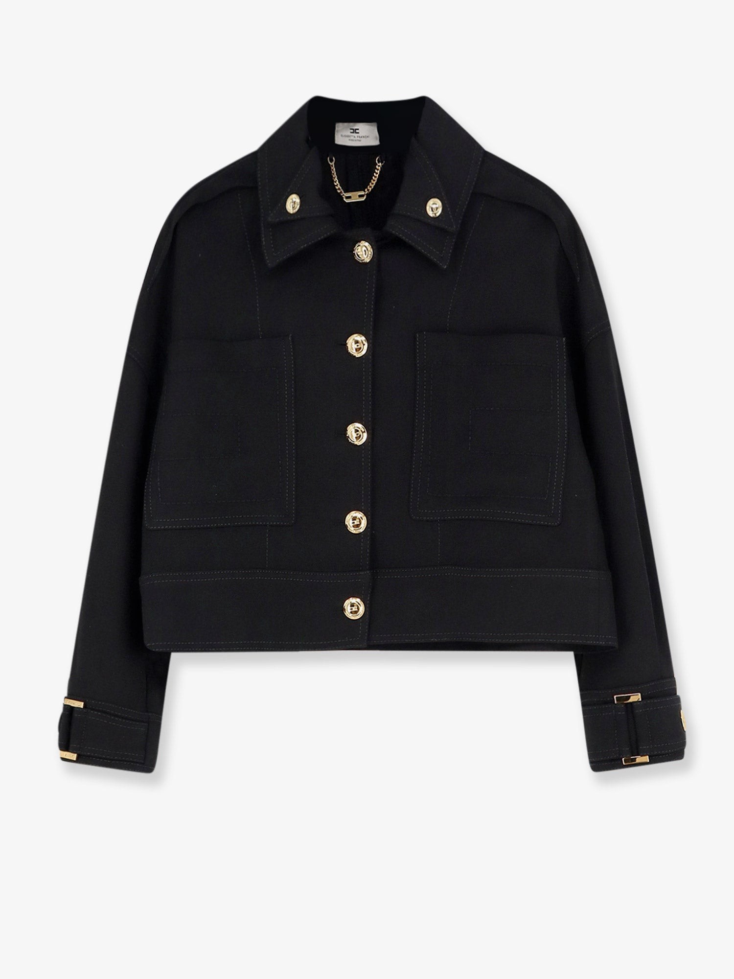 Elisabetta Franchi Cropped Viscose Jacket