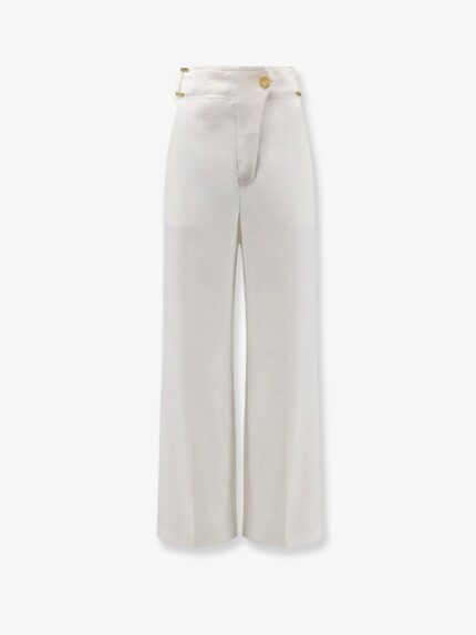 Elisabetta Franchi Daily Linen And Viscose Trousers