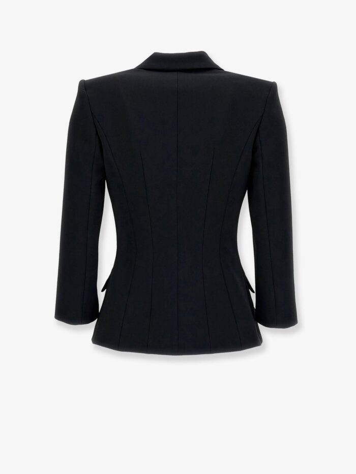 Elisabetta Franchi Double-breasted Blazer With Monogram Gold Metal Details