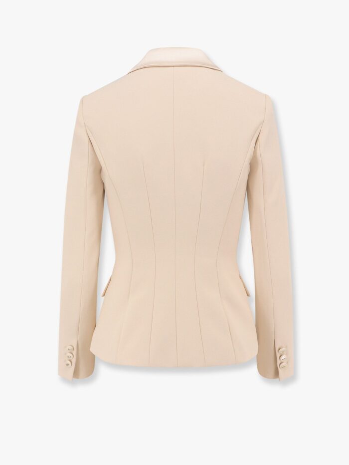 Elisabetta Franchi Essentials Blazer With Shoulder Pads And Covered Buttons