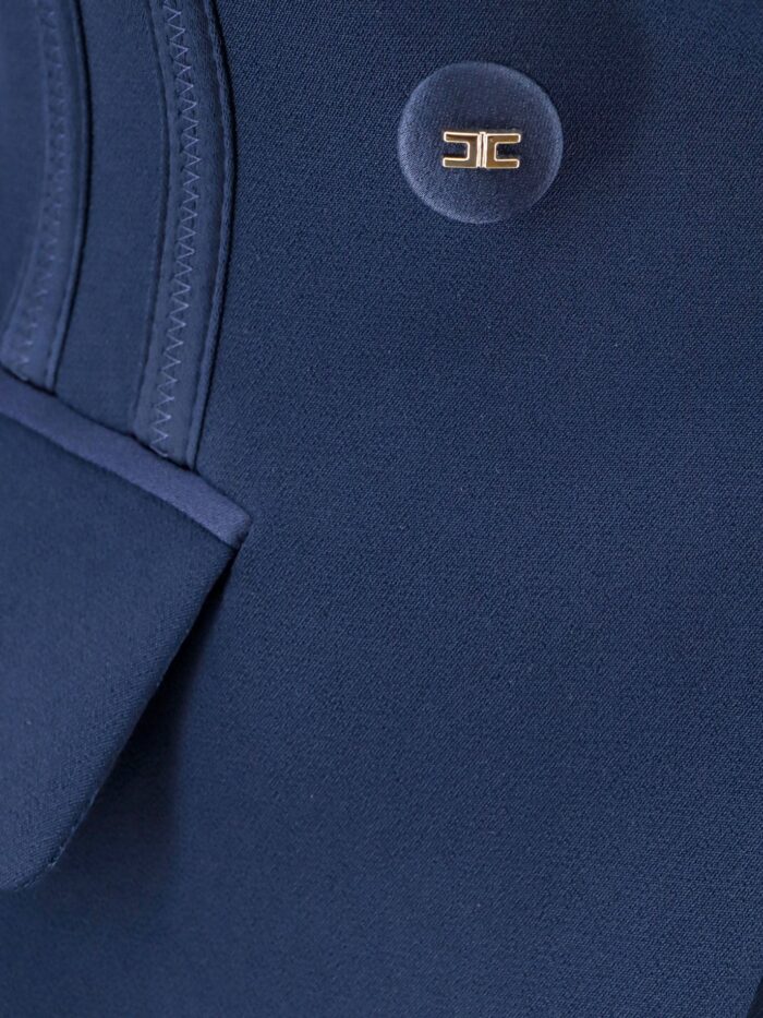 Elisabetta Franchi Essentials Blazer With Shoulder Pads And Covered Buttons