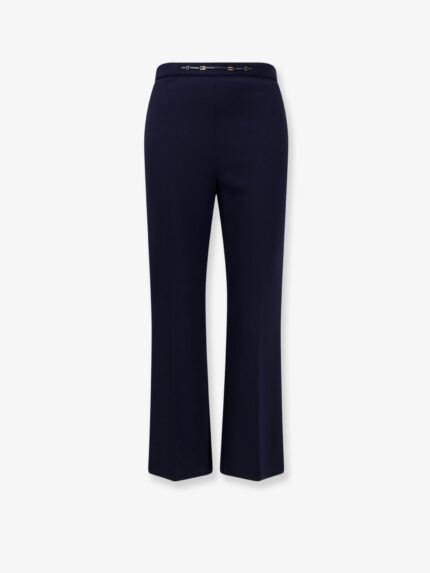 Elisabetta Franchi Essentials Rtrousers With Monogram Detail