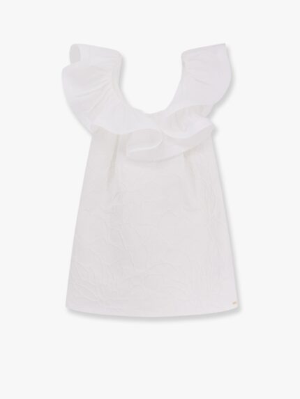 Elisabetta Franchi Floral Jacquard Mini Dress With Ruches