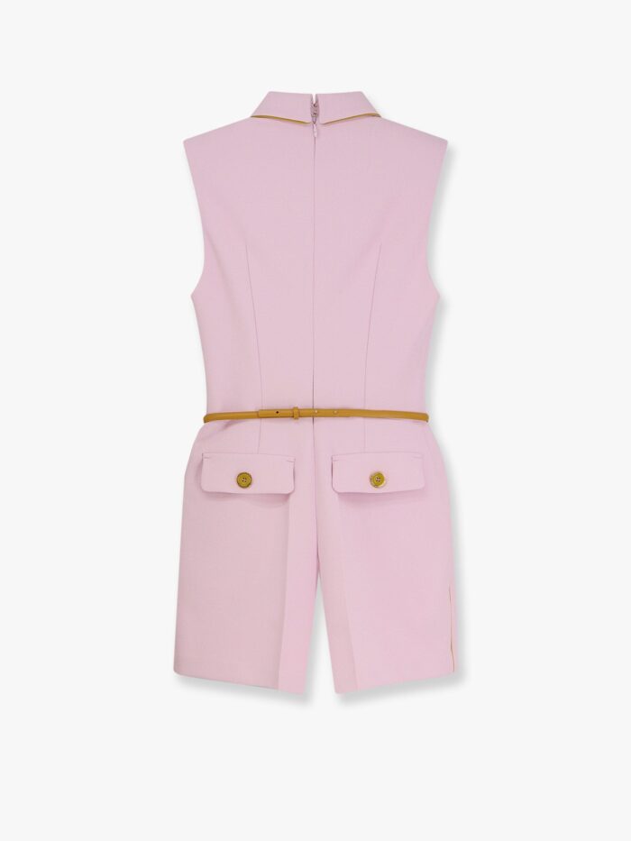 Elisabetta Franchi Jumpsuit With Sholder Pads And Leather Belt