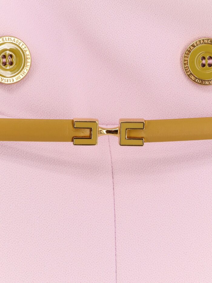 Elisabetta Franchi Jumpsuit With Sholder Pads And Leather Belt