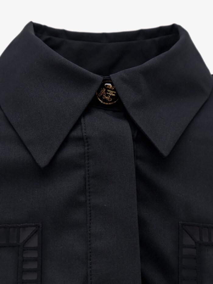 Elisabetta Franchi Kemeja Cotton Shirt With Embroidery