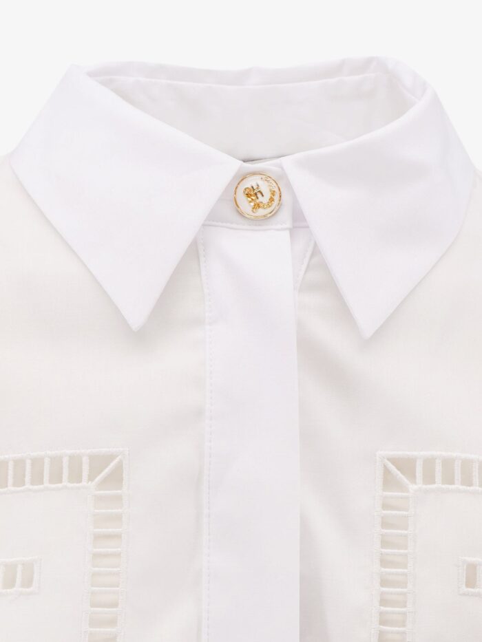 Elisabetta Franchi Kemeja Cotton Shirt With Embroidery