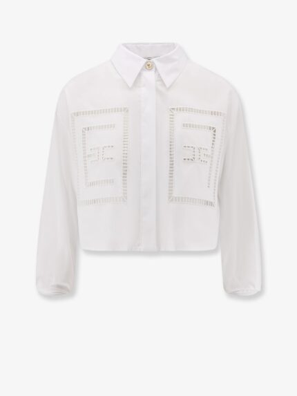 Elisabetta Franchi Kemeja Cotton Shirt With Embroidery