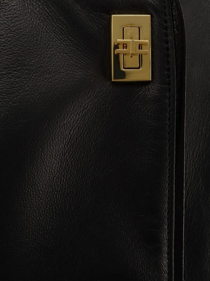 Elisabetta Franchi Leather Jacket With Monogram Metal Details