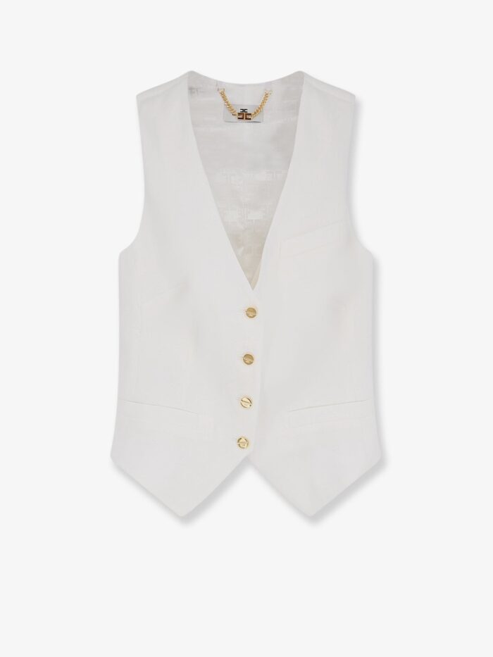 Elisabetta Franchi Linen And Viscose Vest