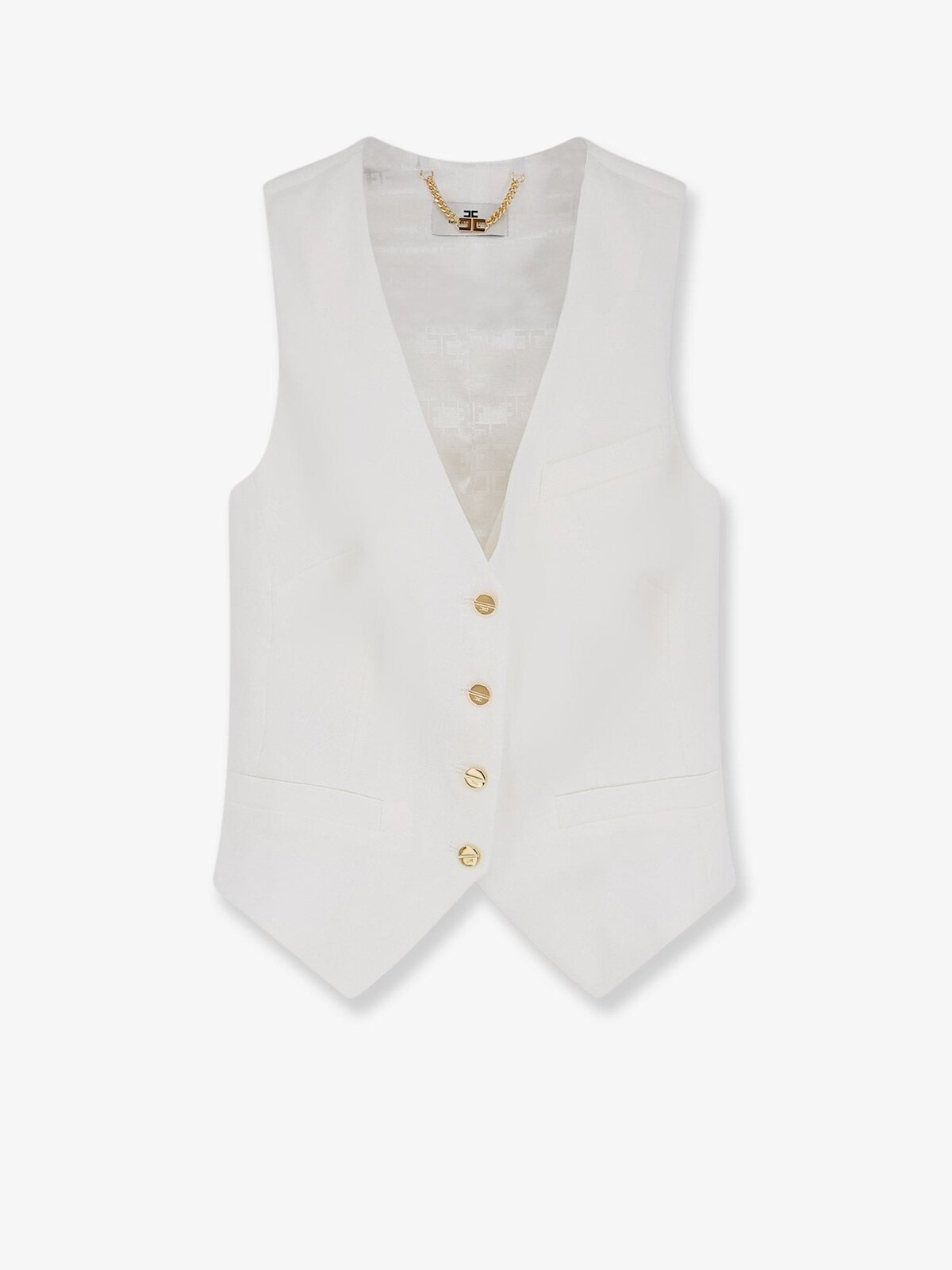 Elisabetta Franchi Linen And Viscose Vest