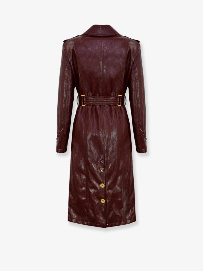 Elisabetta Franchi Long Faux Leather Double-breasted Jacket