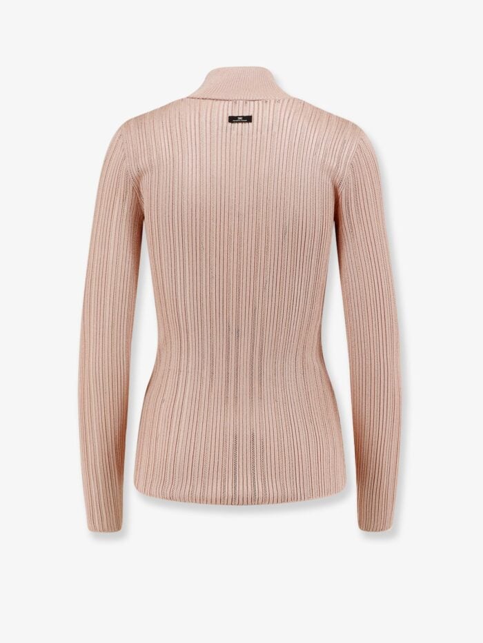 Elisabetta Franchi Metallic Fabric Turtleneck Sweater