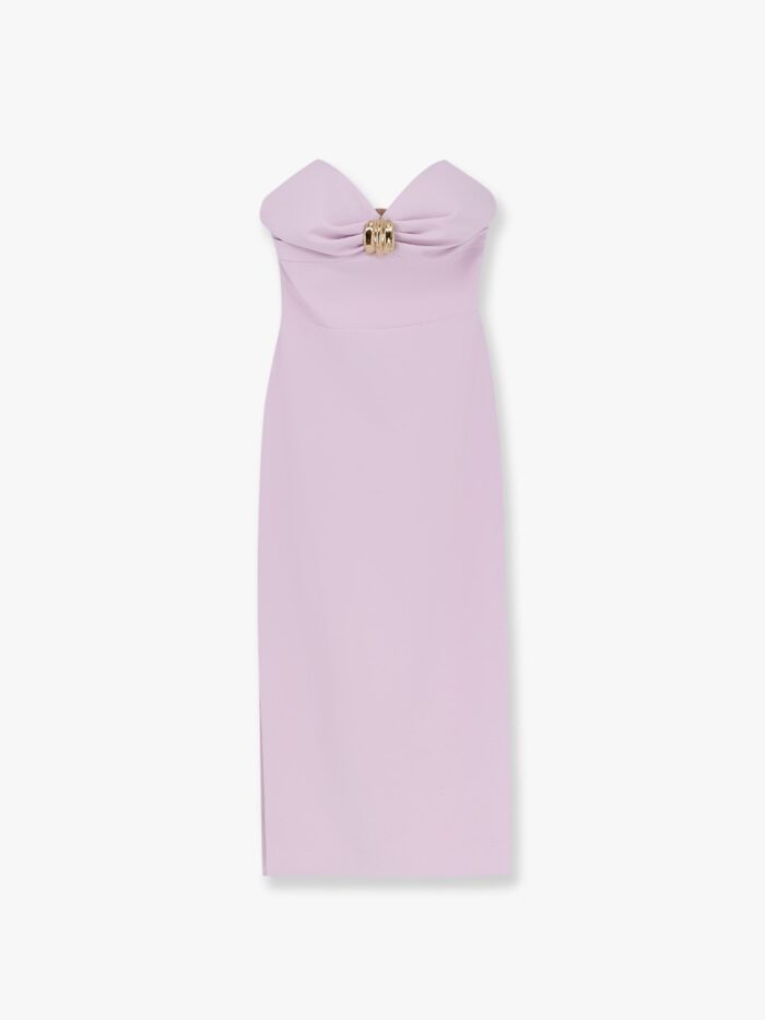 Elisabetta Franchi Midi Dress With Gold Metal Detail