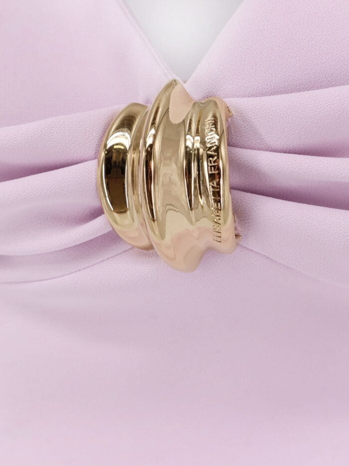 Elisabetta Franchi Midi Dress With Gold Metal Detail