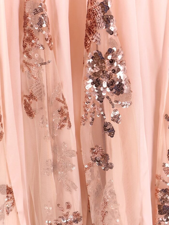 Elisabetta Franchi Red Carpet Dress In Silk Georgette Fabric And Embroidered Lace