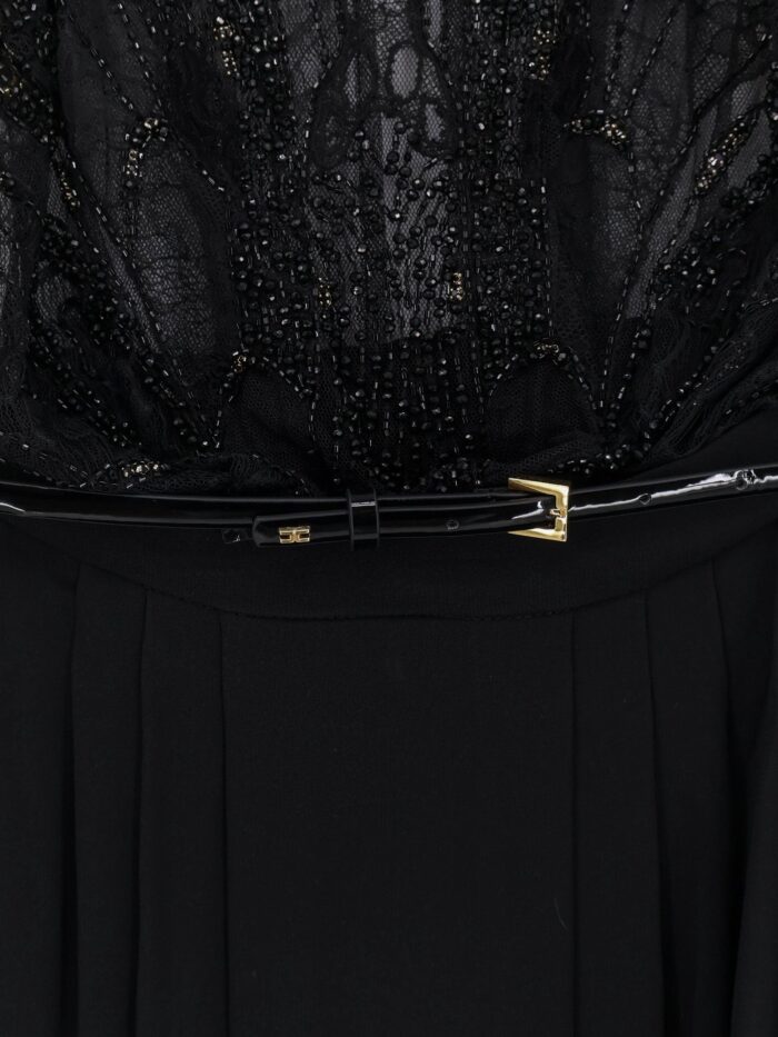 Elisabetta Franchi Red Carpet Long Dress With Belt