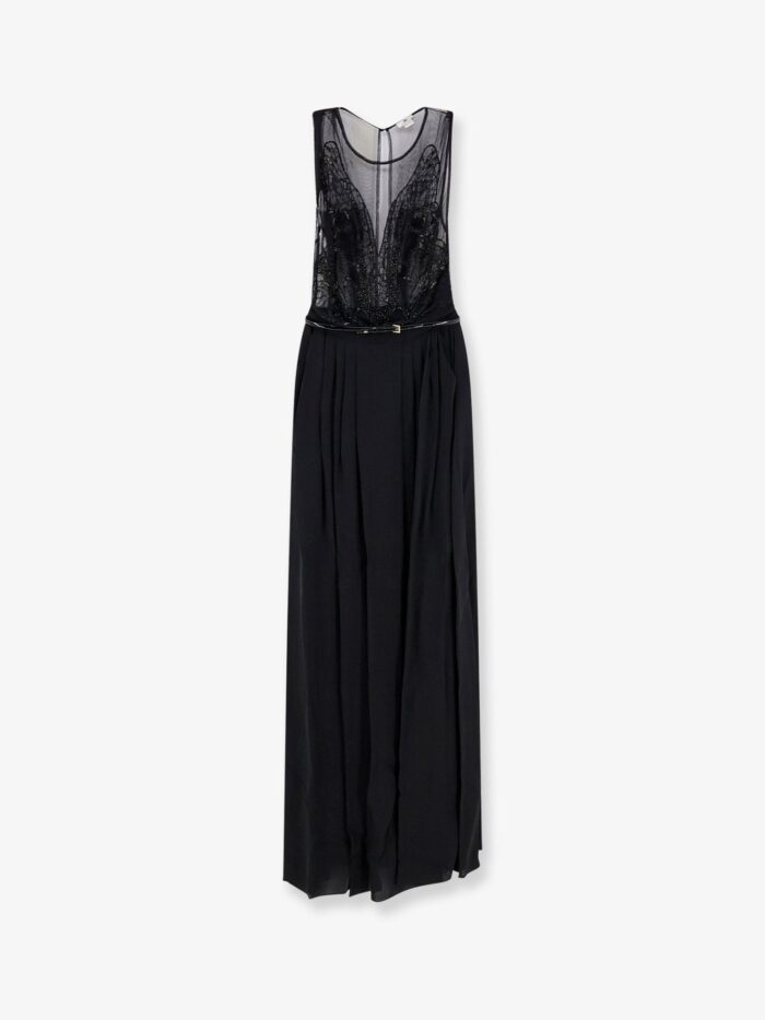Elisabetta Franchi Red Carpet Long Dress With Belt