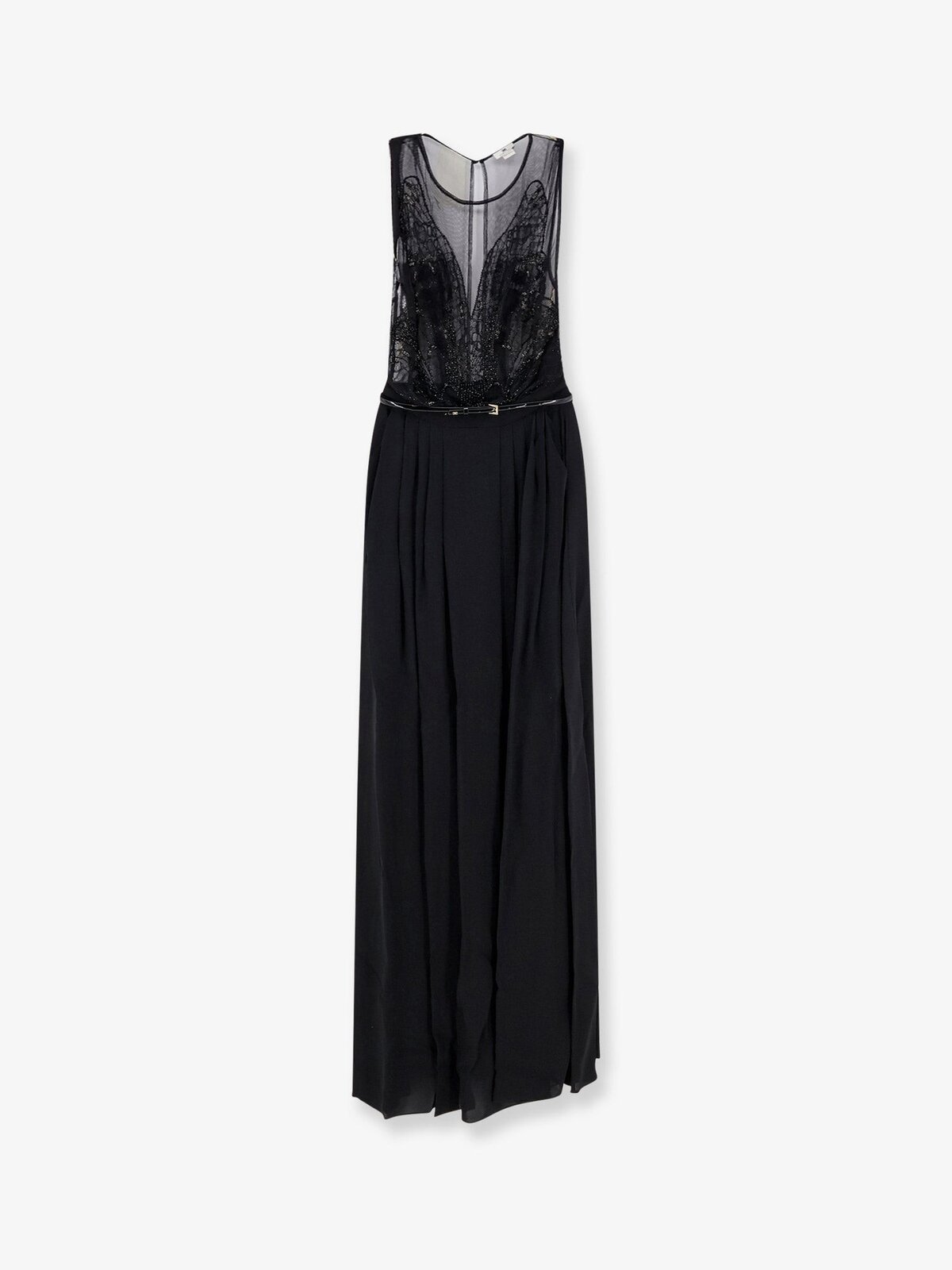 Elisabetta Franchi Red Carpet Long Dress With Belt
